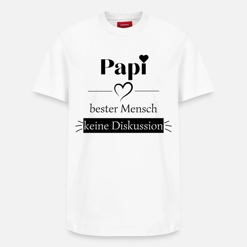 Papi bester Mensch - keine Diskussion - Relaxed Unisex Supima Cotton T-Shirt – von SPREAD - Weiß