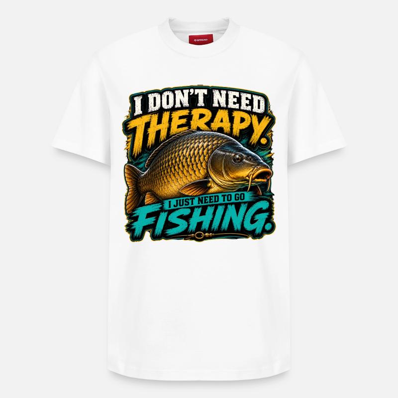 Pêcheur drôle de carpe commun - T-shirt unisexe décontracté en coton Supima – de SPREAD - blanc