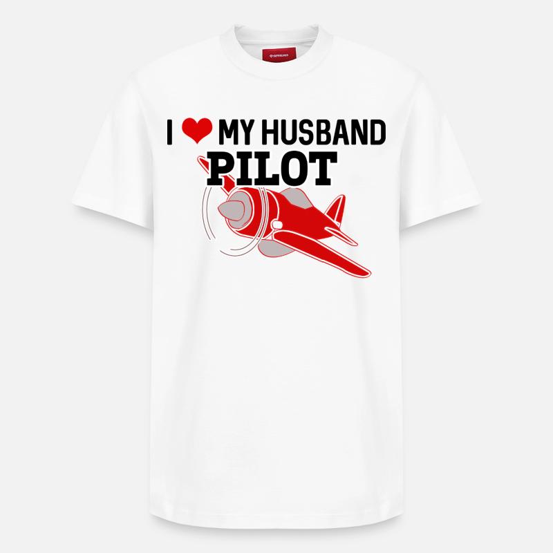 Stolze Frau eines Piloten - Relaxed Unisex Supima Cotton T-Shirt – von SPREAD - Weiß