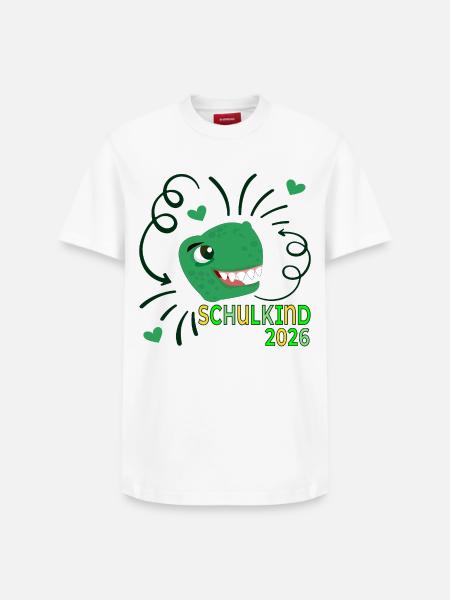 Dinosaurier Schulkind 2026 - Relaxed Unisex Supima Cotton T-Shirt – von SPREAD - Weiß
