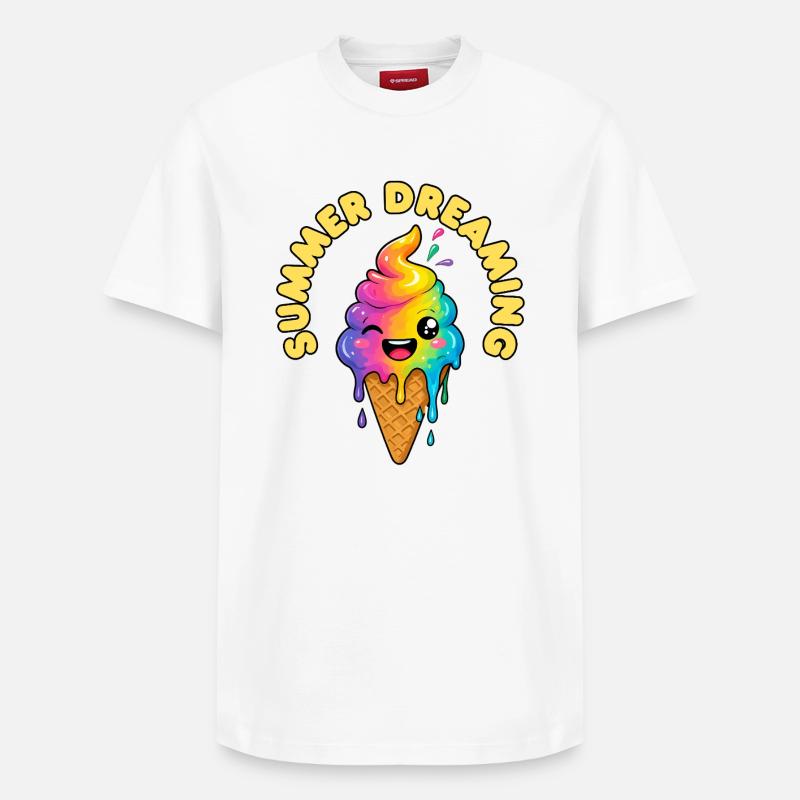 Summer Dreaming  - Relaxed Unisex Supima Cotton T-Shirt – von SPREAD - Weiß
