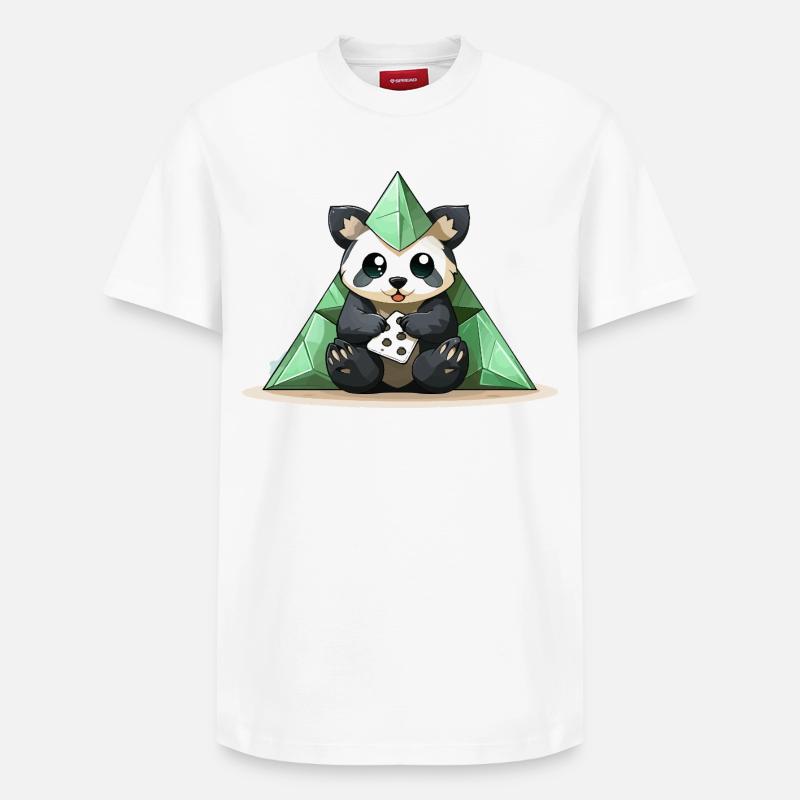 Pyramide de Cristal de Panda - T-shirt unisexe décontracté en coton Supima – de SPREAD - blanc