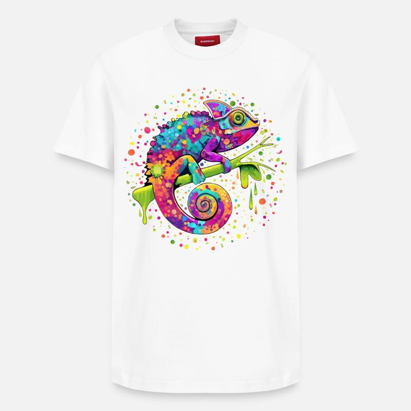 Fantasme de l’aquarelle caméléon - T-shirt unisexe décontracté en coton Supima – de SPREAD - blanc