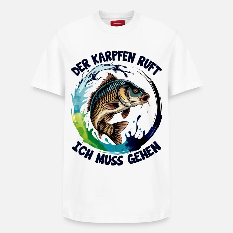 Karpfen ruft  - Relaxed Unisex Supima Cotton T-Shirt – von SPREAD - Weiß