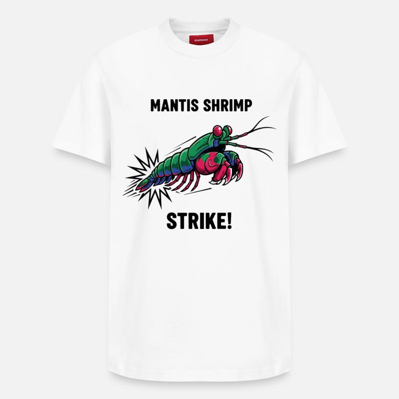 Crevette Mante Strike Mantis Shrimp - T-shirt unisexe décontracté en coton Supima – de SPREAD - blanc