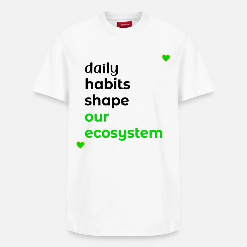 HABITUDES QUOTIDIENNES DE L’ÉCOSYSTÈME - T-shirt unisexe décontracté en coton Supima – de SPREAD - blanc