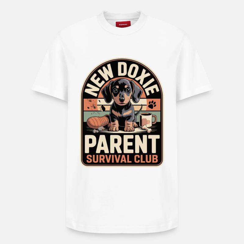 Club de survie teckel - T-shirt unisexe décontracté en coton Supima – de SPREAD - blanc