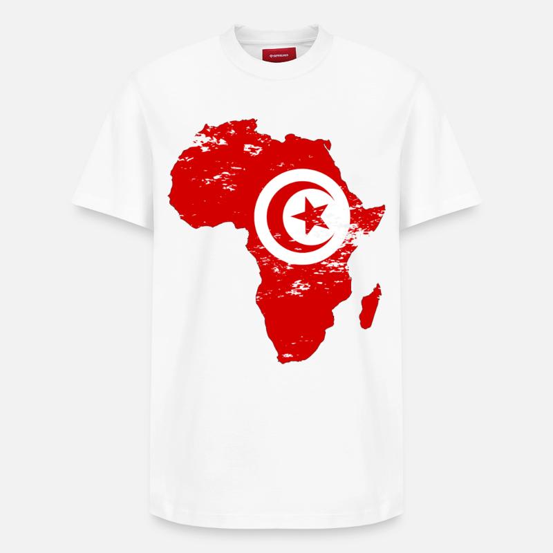 Drapeau de la Tunisie Afrique - T-shirt unisexe décontracté en coton Supima – de SPREAD - blanc