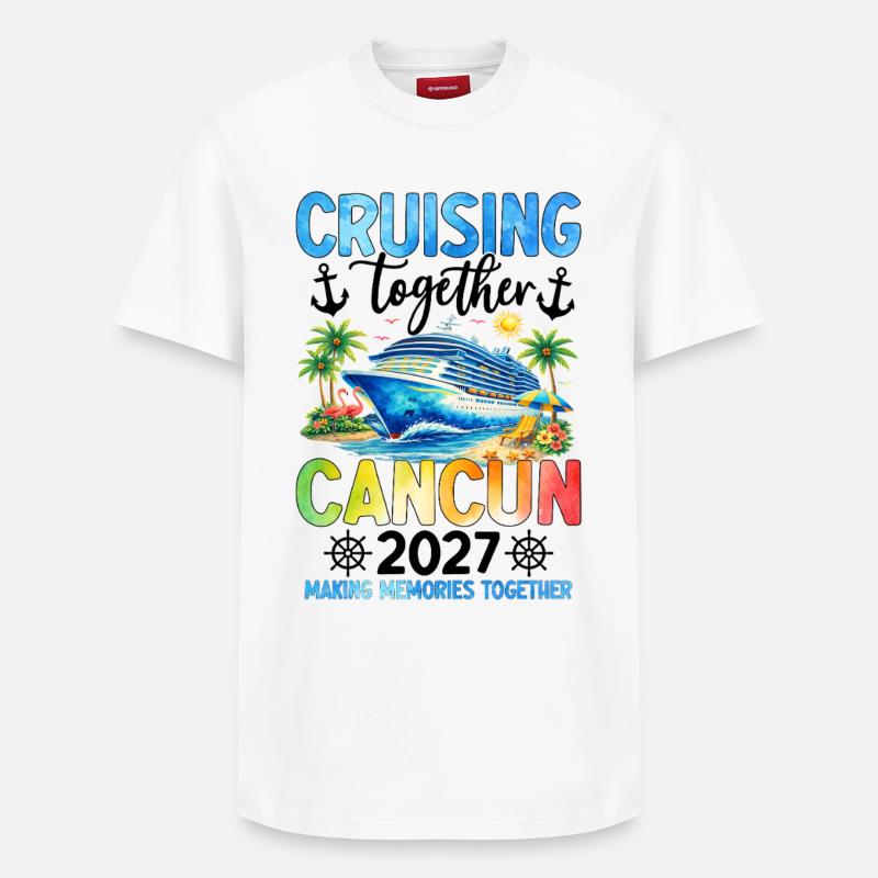 Croisière ensemble Cancún 2027 - T-shirt unisexe décontracté en coton Supima – de SPREAD - blanc