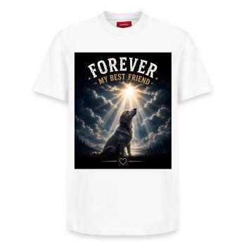 Pour toujours mon meilleur ami Chien Amour Amour Amour des Chiens - T-shirt unisexe décontracté en coton Supima – de SPREAD - blanc - Devant - AI Model Female 172 dark (172cm) & AI Model Male 185 dark (185cm)