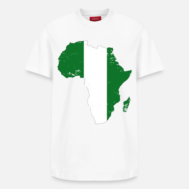 Drapeau du Nigéria Afrique - T-shirt unisexe décontracté en coton Supima – de SPREAD - blanc