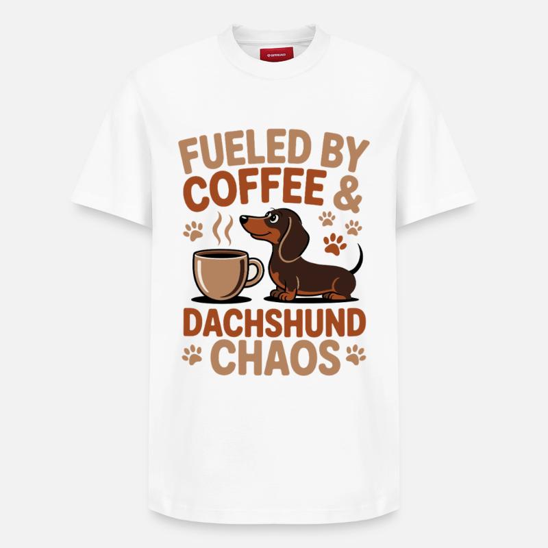 Chaos du Café Teckel - T-shirt unisexe décontracté en coton Supima – de SPREAD - blanc