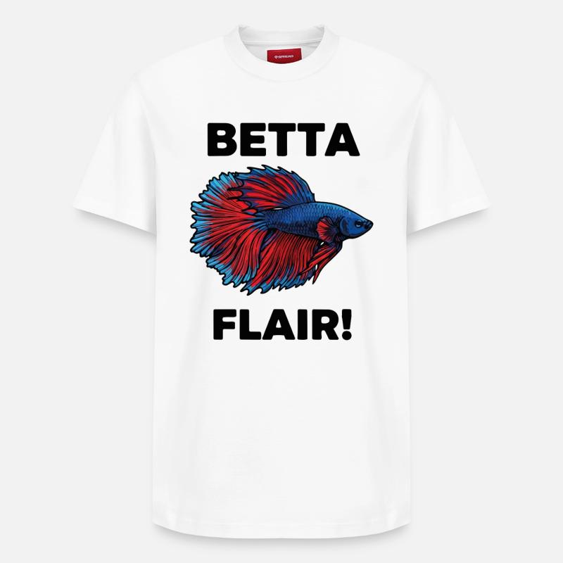 Kampffisch-Betta-Flair-Aquarium - Relaxed Unisex Supima Cotton T-Shirt – von SPREAD - Weiß