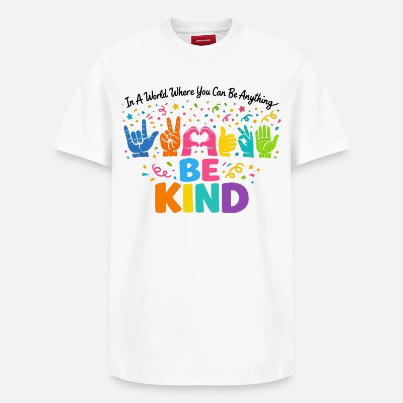 Be Kind Langue Des Signes Inclusif - T-shirt unisexe décontracté en coton Supima – de SPREAD - blanc