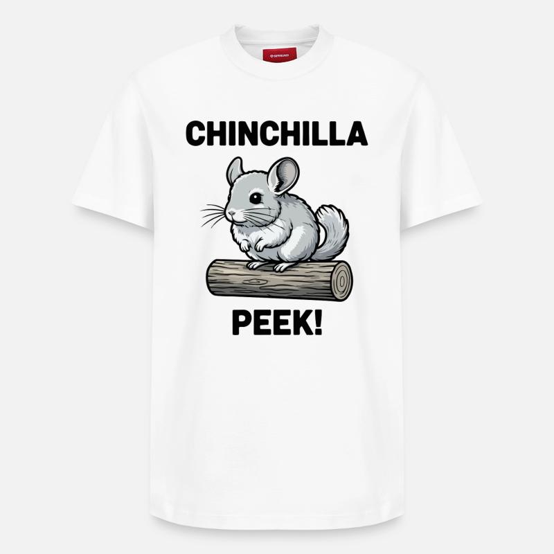 Chinchilla Peek Rongeur Fourrure Buche - T-shirt unisexe décontracté en coton Supima – de SPREAD - blanc