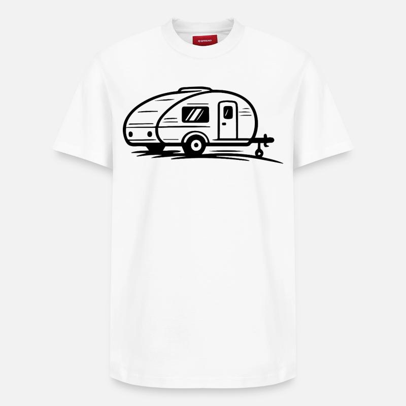 Remorque de camping - T-shirt unisexe décontracté en coton Supima – de SPREAD - blanc