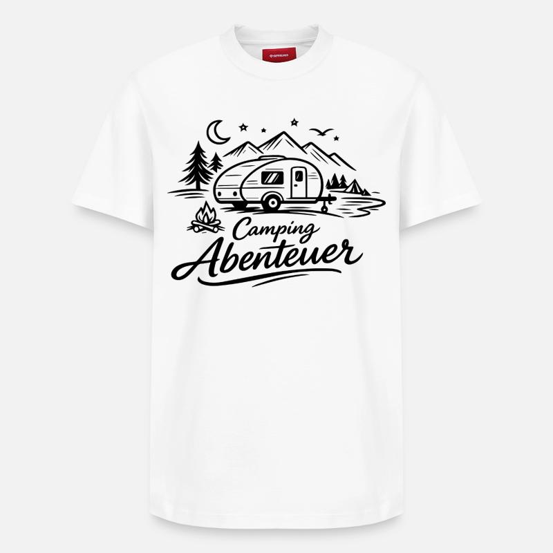 Aventure de camping - T-shirt unisexe décontracté en coton Supima – de SPREAD - blanc