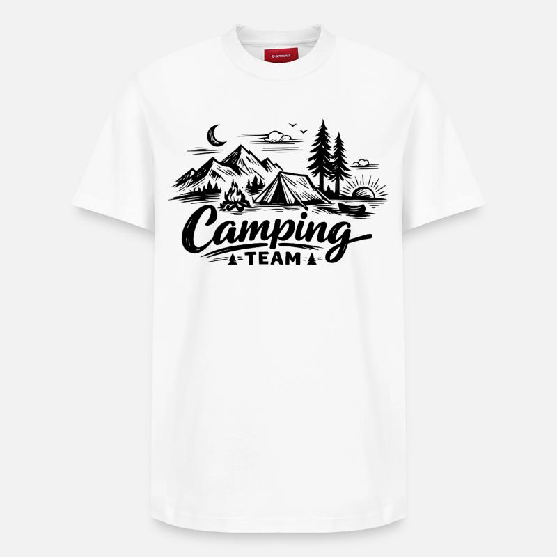 Camping Team Tent - Relaxed Unisex Supima Cotton T-Shirt – by SPREAD - white