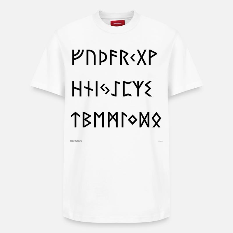 Elder Futhark (schwarz) - Relaxed Unisex Supima Cotton T-Shirt – von SPREAD - Weiß