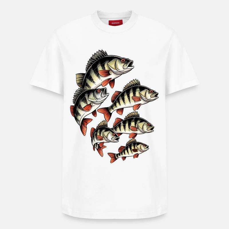 Perch School sur le noir - T-shirt unisexe décontracté en coton Supima – de SPREAD - blanc