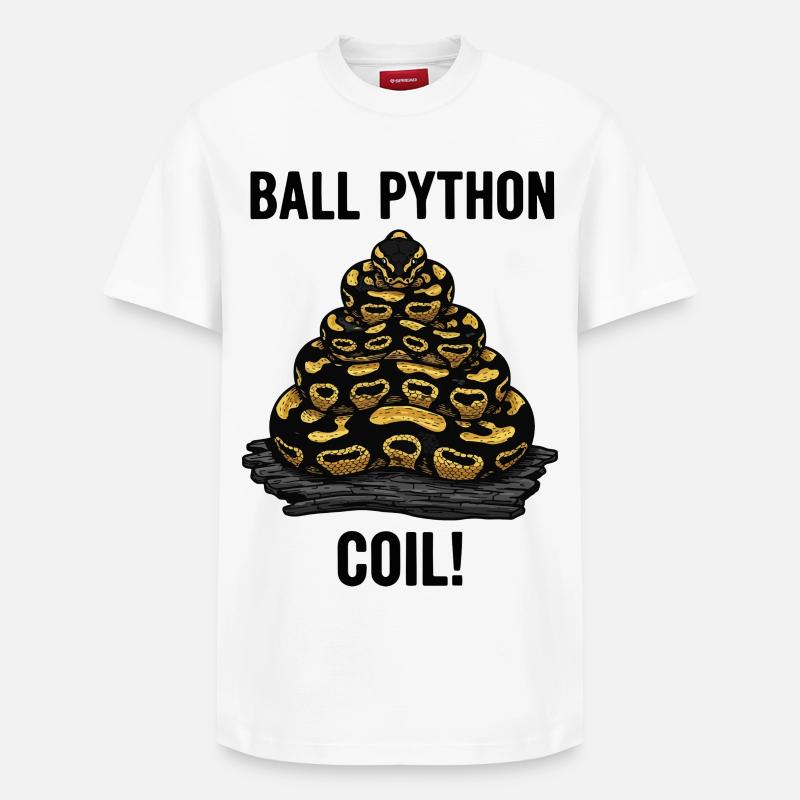 Royal Python Ball Python Coil Reptilienpyramide - Relaxed Unisex Supima Cotton T-Shirt – von SPREAD - Weiß