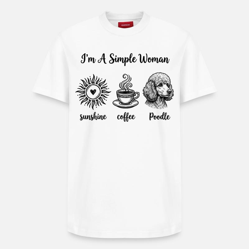 Simples Femmes Amoureuses de Caniches - T-shirt unisexe décontracté en coton Supima – de SPREAD - blanc
