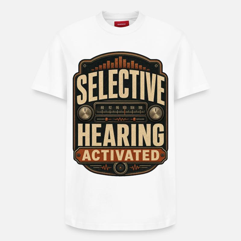 Activation de l’audition sélective - T-shirt unisexe décontracté en coton Supima – de SPREAD - blanc
