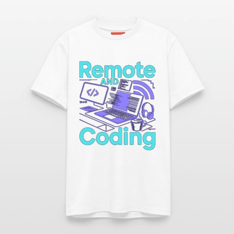 Remote Developer Remote And Coding Web Programmer Relaxed Unisex Supima Cotton T-Shirt – von SPREAD
