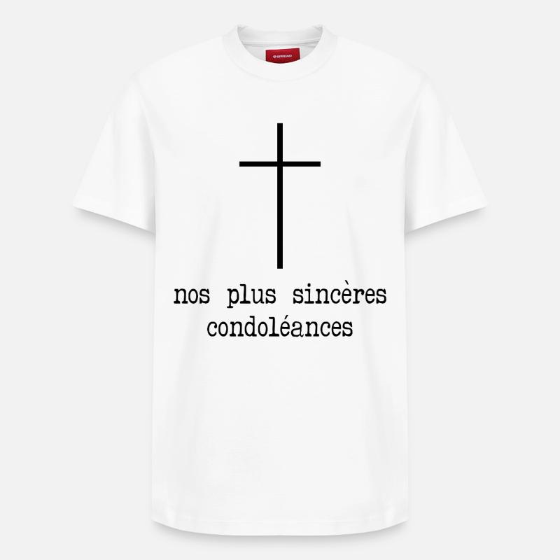 Départ Condoléances - T-shirt unisexe décontracté en coton Supima – de SPREAD - blanc