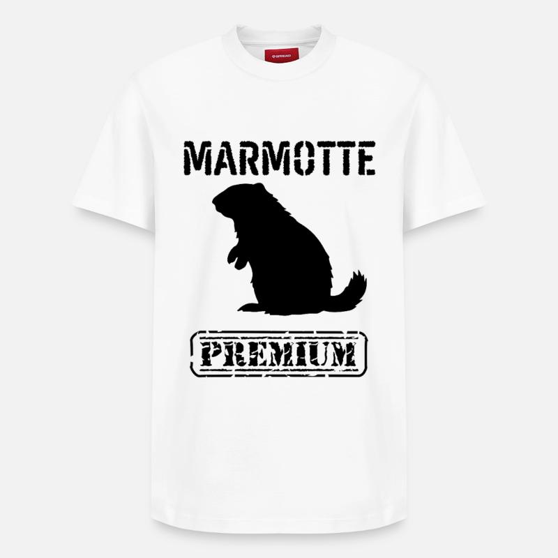 Marmotte premium  - T-shirt unisexe décontracté en coton Supima – de SPREAD - blanc