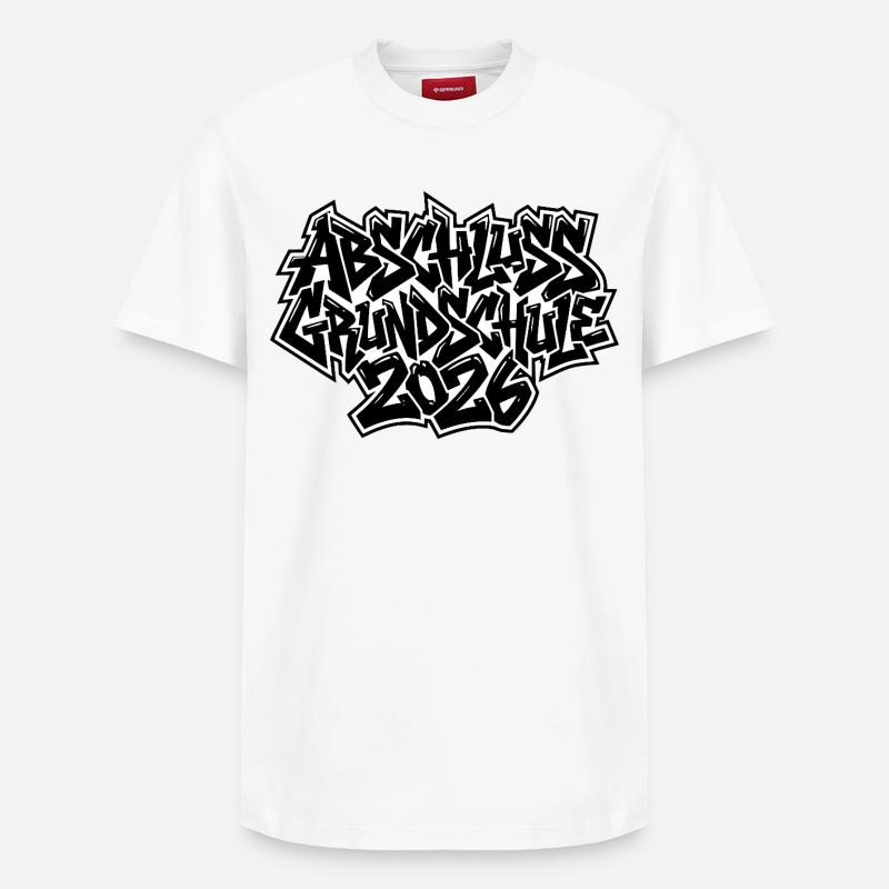 Abschluss 2026 Grundschule Graffiti - Relaxed Unisex Supima Cotton T-Shirt – von SPREAD - Weiß