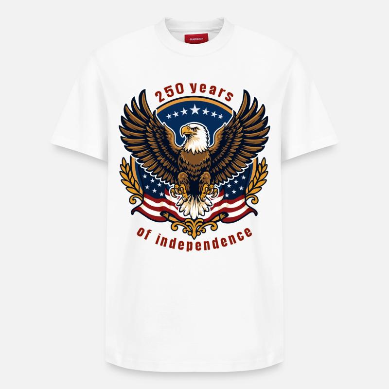 Aigle de la Liberté 250 ans - T-shirt unisexe décontracté en coton Supima – de SPREAD - blanc