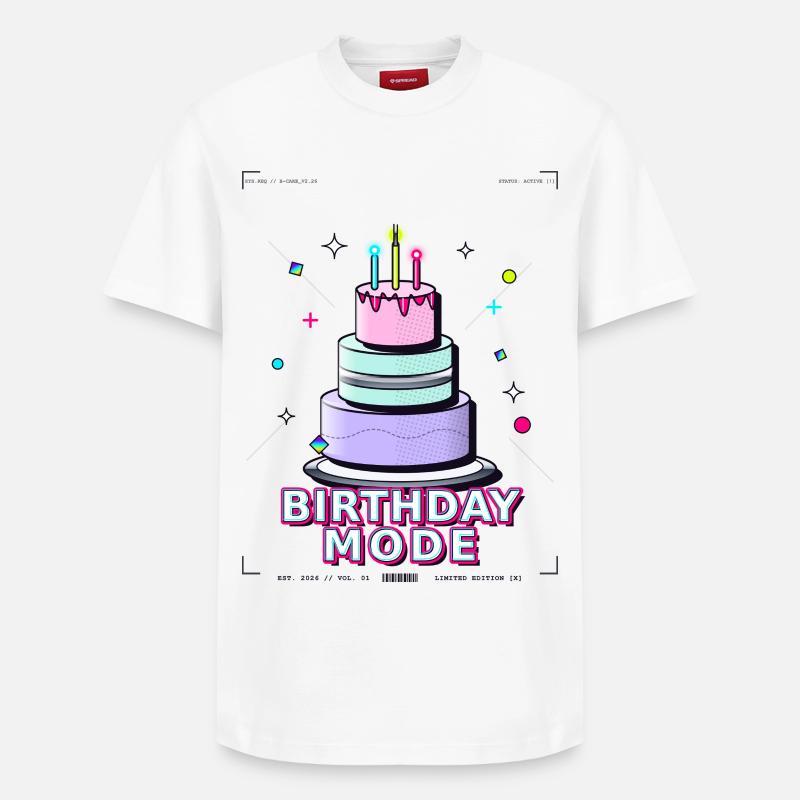gâteau d’anniversaire anniversaire - T-shirt unisexe décontracté en coton Supima – de SPREAD - blanc