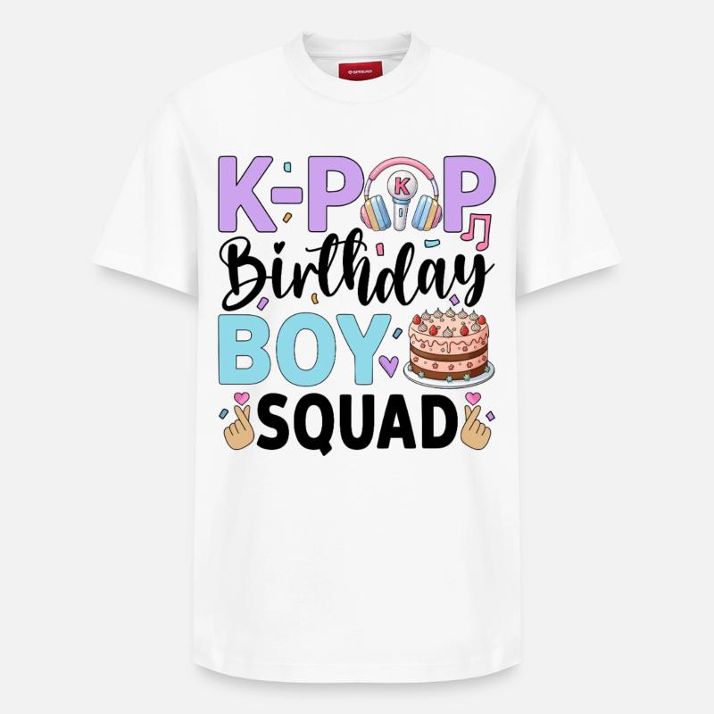 K-Pop Birthday Boy Squad - Relaxed Unisex Supima Cotton T-Shirt – von SPREAD - Weiß