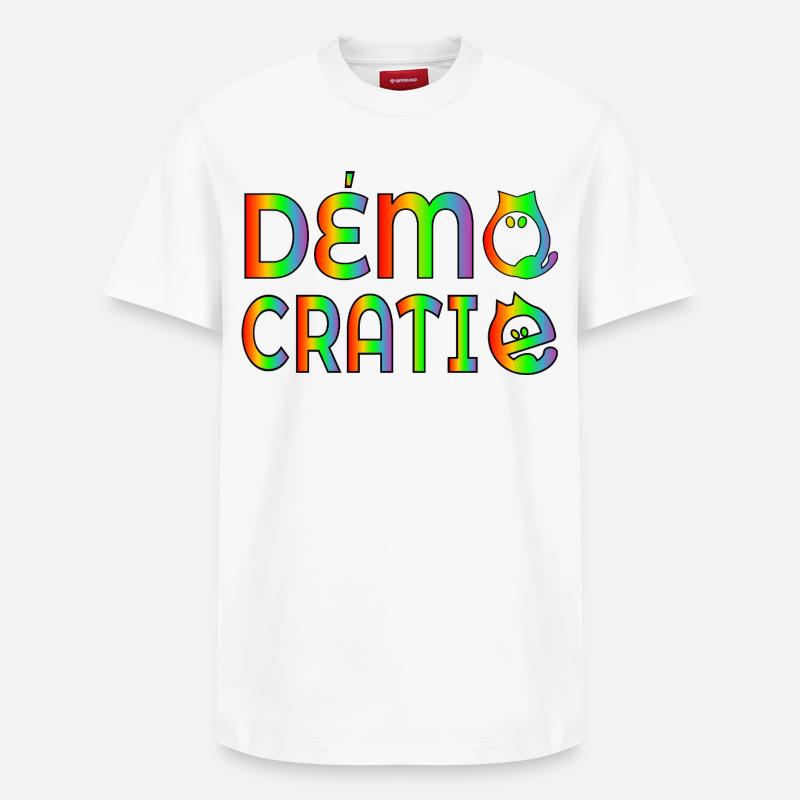 Chats Démocratie - T-shirt unisexe décontracté en coton Supima – de SPREAD - blanc
