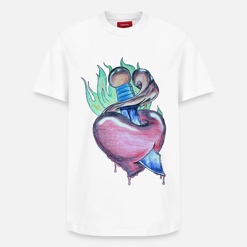 Loderndes Herz - Relaxed Unisex Supima Cotton T-Shirt – von SPREAD - Weiß