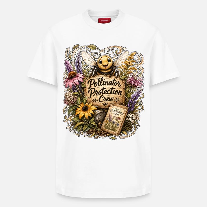 Pollinator Protection Crew - Relaxed Unisex Supima Cotton T-Shirt – von SPREAD - Weiß