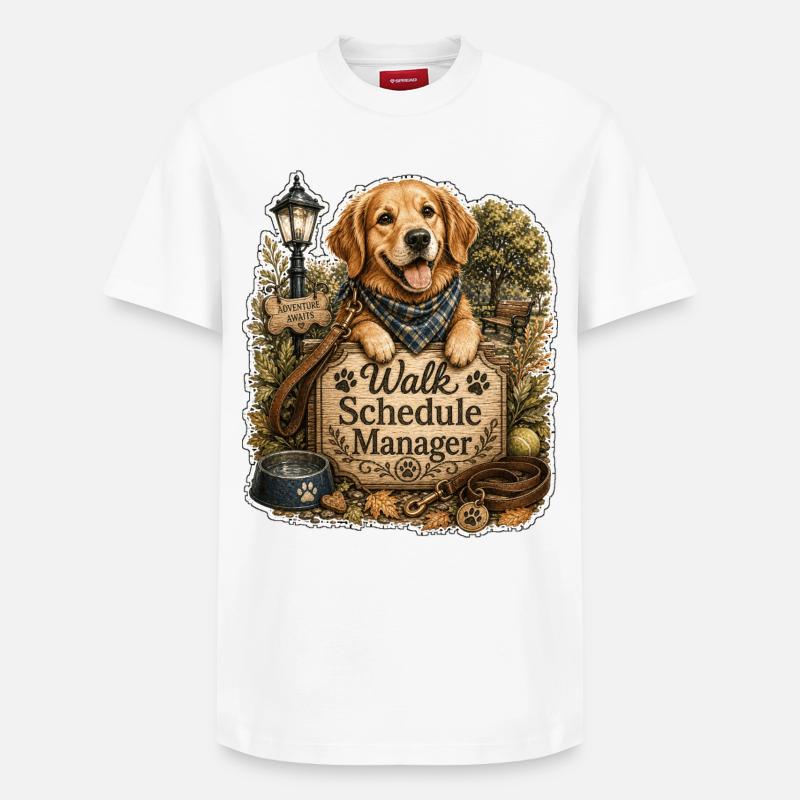 Walk Schedule Manager Hund - Relaxed Unisex Supima Cotton T-Shirt – von SPREAD - Weiß