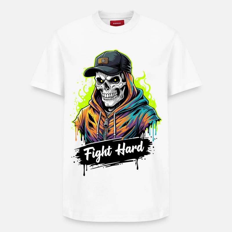 KÄMPFE HART - Relaxed Unisex Supima Cotton T-Shirt – von SPREAD - Weiß