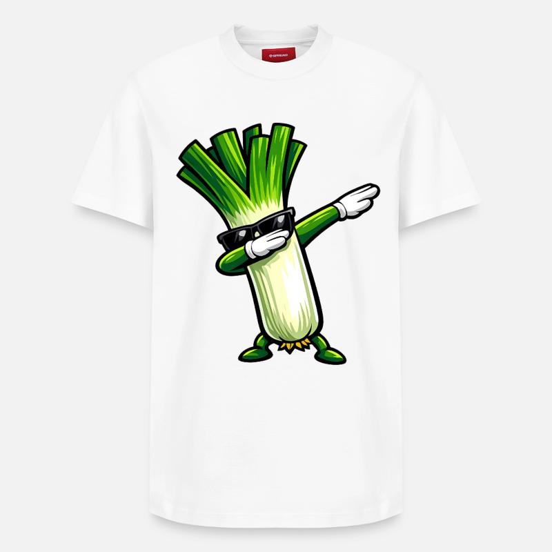 Tamponner les poireaux - T-shirt unisexe décontracté en coton Supima – de SPREAD - blanc