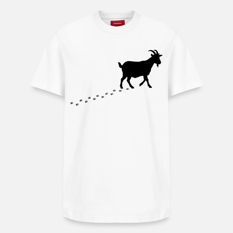 Sabots de Empreintes de Chèvre - T-shirt unisexe décontracté en coton Supima – de SPREAD - blanc