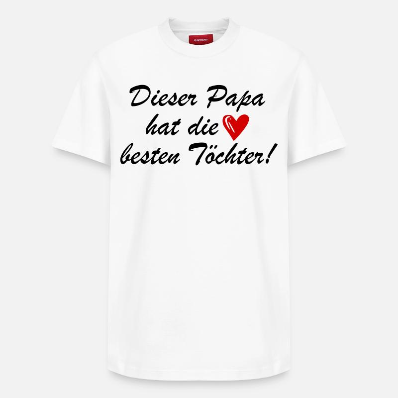 Lustiger Spruch Papa Töchter - Relaxed Unisex Supima Cotton T-Shirt – von SPREAD - Weiß