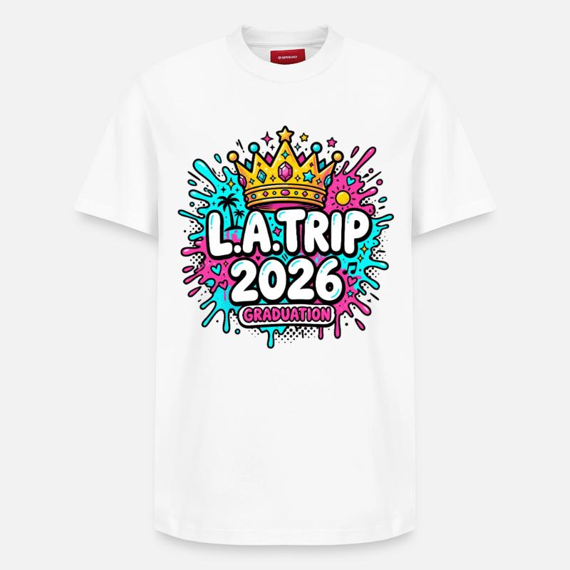 Voyage à LA 2026 - T-shirt unisexe décontracté en coton Supima – de SPREAD - blanc