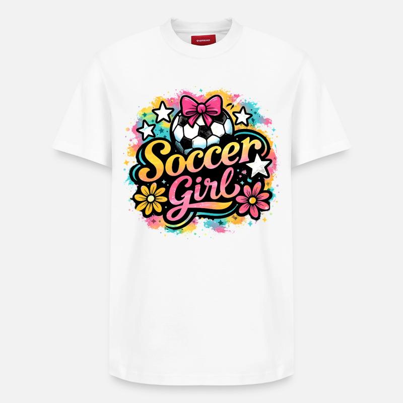 Fußball Mädchen  - Relaxed Unisex Supima Cotton T-Shirt – von SPREAD - Weiß