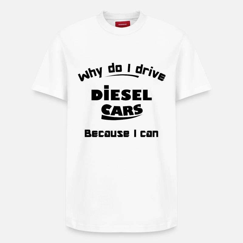 Combustion et voitures diesel - T-shirt unisexe décontracté en coton Supima – de SPREAD - blanc