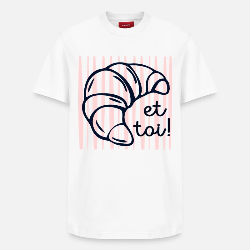 Croissant et toi - T-shirt unisexe décontracté en coton Supima – de SPREAD - blanc