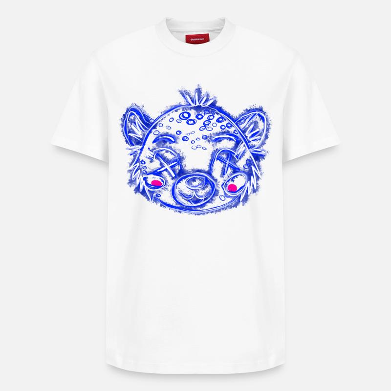 Dead Leo Blue - T-shirt unisexe décontracté en coton Supima – de SPREAD - blanc