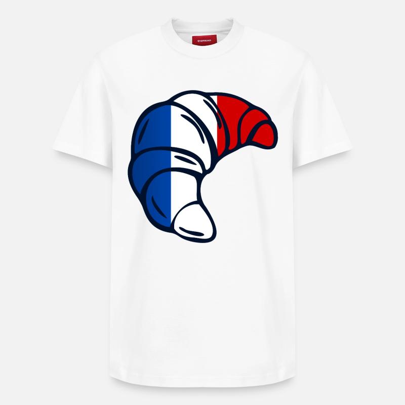 France Croissants - T-shirt unisexe décontracté en coton Supima – de SPREAD - blanc