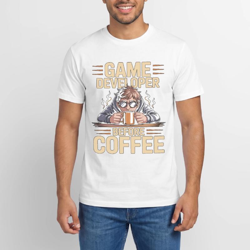 Game Developer Before Web Developer Coffee Lover Relaxed Unisex Supima Cotton T-Shirt – von SPREAD