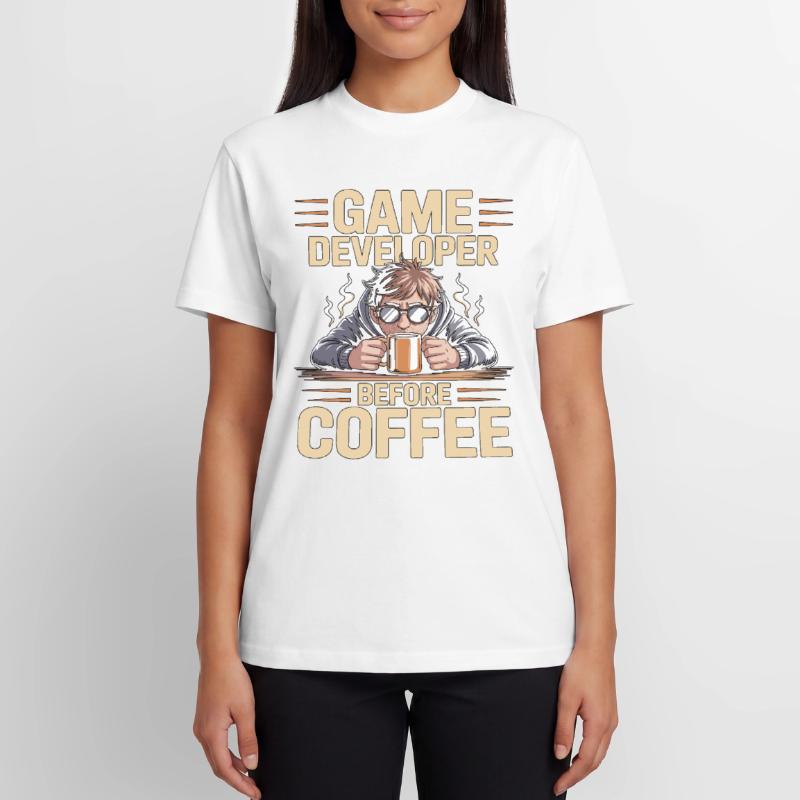 Game Developer Before Web Developer Coffee Lover Relaxed Unisex Supima Cotton T-Shirt – von SPREAD